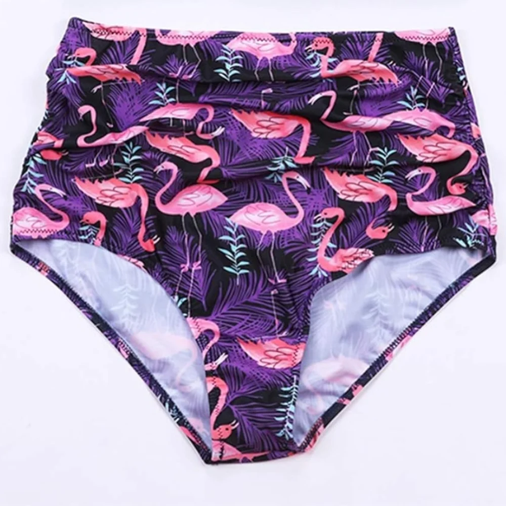 Womens High Waisted Bikini Tummy Control Ruched Bikino Bottom - NWOT